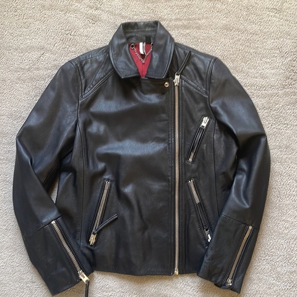 Topshop Dolly Leather Biker Jacket - Picture 9 of 14